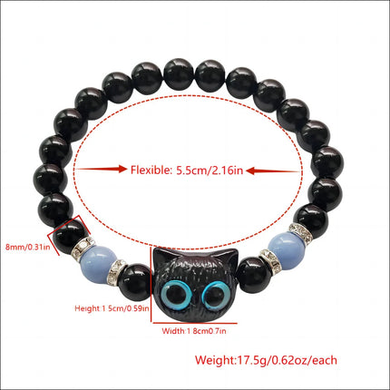 Couples Matching Glow In The Dark Cat Head Bracelets by zapcart