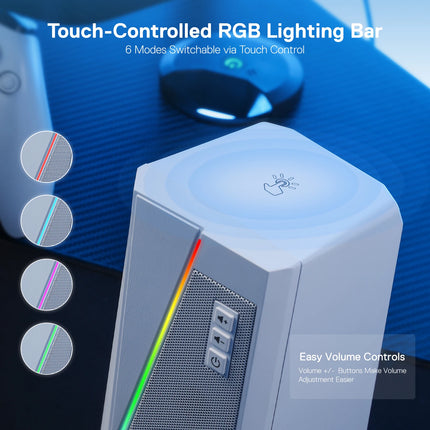 Redragon GS520 RGB Desktop Speakers For PC Gamers Sound by zapcart