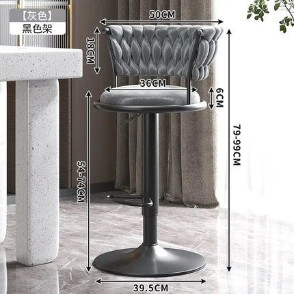 Bar Chair Nordic Tall Counter Furniture Gold Velvet Back Luxury Kitchen Leather Modern High Stool Bar Chairs كراسي بار Stool by zapcart