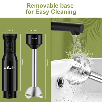 Wancle 600W Electric Hand Immersion Blender Multifunctional Kitchen Mixer For Baby Food Vegetable Meat Grinder Turbo Function by zapcart