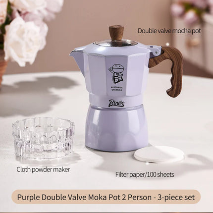 Bincoo Dual Valve Moka Pot Set with Heater, Espresso Coffee Maker, Portable Home Machine, Outdoor Use by zapcart