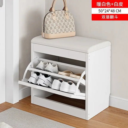 Tipping bucket shoe change stool household door shoe cabinet can sit integrated locker entry shoe stool simple shoe rack storage by zapcart