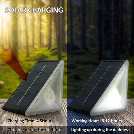 Outdoor Solar Step Lights, Warm White & RGB, IP67 Waterproof, Auto On, for Patio, Yard, Driveway, Porch Decoration by zapcart
