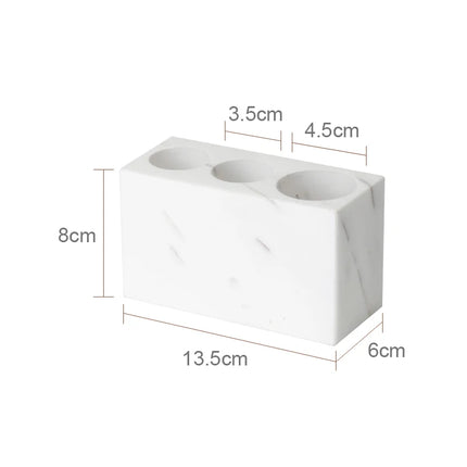 Volakos White Natural Marble Bathroom Set Soap Dispenser Soap Dish Toilet Brush Tissue Box Tray Bathroom Accessories by zapcart