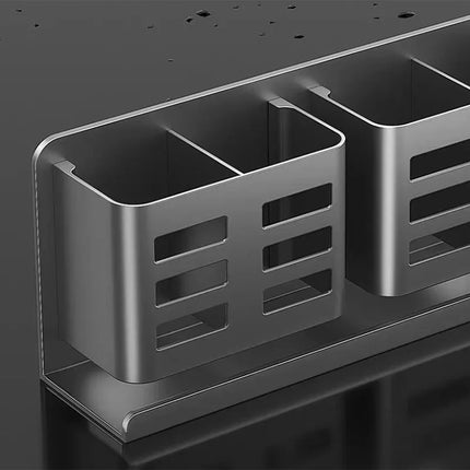 Bathroom Toothbrush And Toothpaste Storage Rack Washroom Wall-mounted Punch-free Washbasin Cosmetics Razor Comb Shelf by zapcart