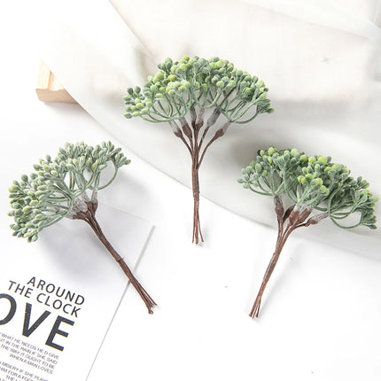 6pcs Artificial Plants Plastic Brooch Scrapbook Wedding Decorative Flowers by zapcart