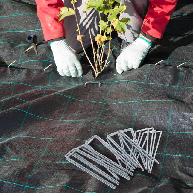 Choice Garden Peg U Shape Gardeners Durable Silver Nails by zapcart