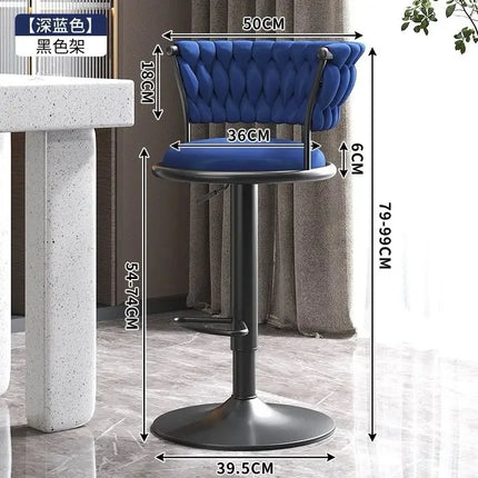 Bar Chair Nordic Tall Counter Furniture Gold Velvet Back Luxury Kitchen Leather Modern High Stool Bar Chairs كراسي بار Stool by zapcart