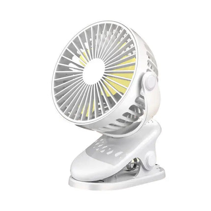Portable Clip On Fan USB Rechargeable 3 Speeds Table Desk Air Coog Fans White by zapcart