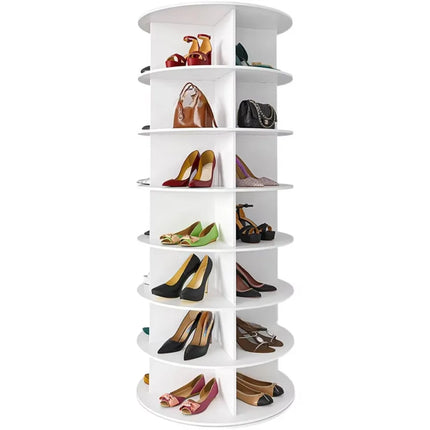 Smart Intelligent Full-Height 360 Degree Rotating DIY Wood Shoe Rack Cabinet Mirror Door Modern Home Furniture for Hallway by zapcart