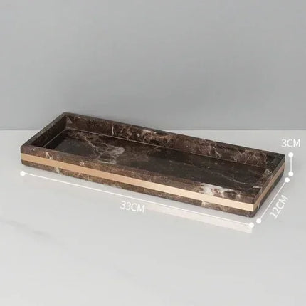 1pc Marble Light Luxury Bathroom Wash toiletry Tray Hotel Bathroom Bathroom Hand Wash Table Toothbrush Shelf Decoration by zapcart