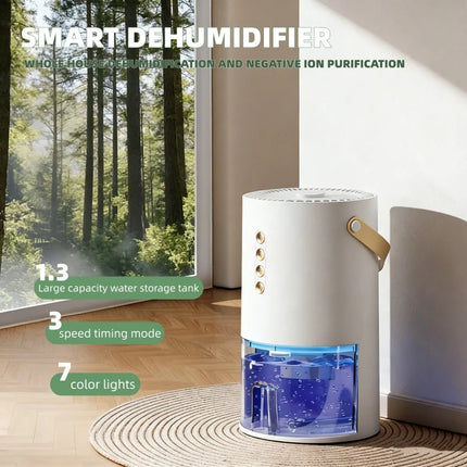 Smart Dehumidifier Negative Ions Eliminate Damp Mold And Moisture Energy-Saving Timer Air Dryer Air Purifier Bedroom Wardrobe by zapcart