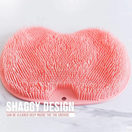 Foot Wash Brush Rub Back with Sucker Brush Bathroom Tool Foot Massage Pad Shower Massage Mat Exfoliating Bath Pad Bath Sponge by zapcart