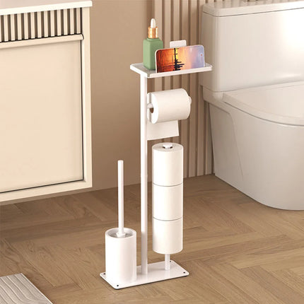 Toilet toilet floor standing paper holder with toilet brush storage tray magnetic suction bracket multifunctional vertical paper by zapcart