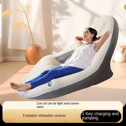 Inflatable Chair Sofa with Built in Pump Outdoor Foldable Lazy Inflatable Sofa Home Camping Garden Leisure Portable Seat by zapcart