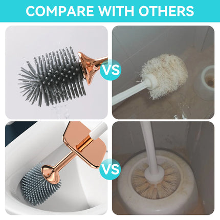 360 Degree Seamless Wall-mounted Brush Household Silicone Material Toilet Brush Wall-mount Toilet Brush Bathroom Accessories by zapcart