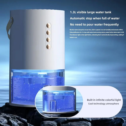 Smart Dehumidifier Negative Ions Eliminate Damp Mold And Moisture Energy-Saving Timer Air Dryer Air Purifier Bedroom Wardrobe by zapcart