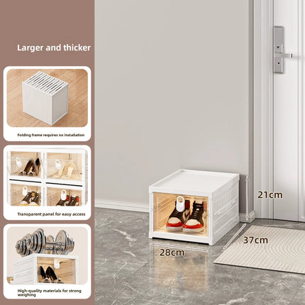 UVR Dustproof Shelf Multi-layer Integrated Foldable Shoe Organizer Large Capacity Snack Storage Box Household Shoe Cabinet by zapcart