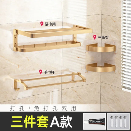 Contemporary Bathroom Set Accessories Towel Rack Toothbrush Holder Toilet Paper Holder Set Bagno Accessori Household Items by zapcart