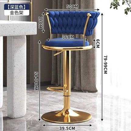 Bar Chair Nordic Tall Counter Furniture Gold Velvet Back Luxury Kitchen Leather Modern High Stool Bar Chairs كراسي بار Stool by zapcart