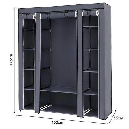 150*45*175cm Clothes Wardrobe Clothes Organizer Non-Woven Fabric Wardrobe Storage Cupboard for Bedroom Storage Shelves by zapcart