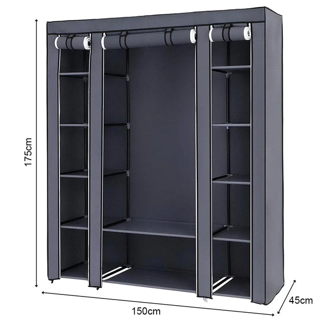 150*45*175cm Clothes Wardrobe Clothes Organizer Non-Woven Fabric Wardrobe Storage Cupboard for Bedroom Storage Shelves by zapcart