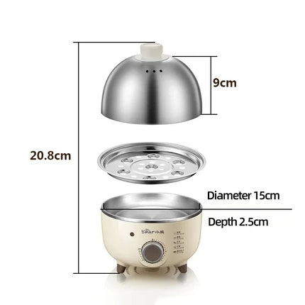 360W Electric Egg Boiler Breakfast Machine Multicooker Steamer Automatic Egg Cookers Home Egg Custard Steaming Cooker with Timer by zapcart
