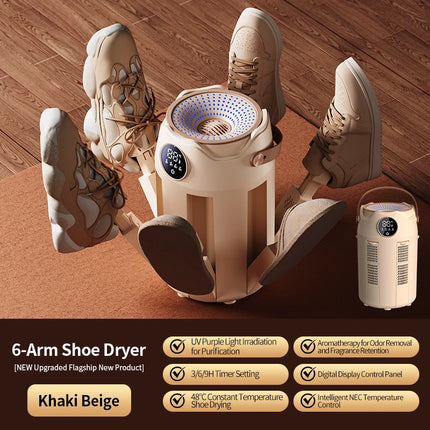 Intelligent Timer Shoe Dryer Household Portable Folding Six Arms Shoe Dryer Quick Drying Deodorizing Sterilizing Shoe Dryer by zapcart