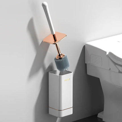 360 Degree Seamless Wall-mounted Brush Household Silicone Material Toilet Brush Wall-mount Toilet Brush Bathroom Accessories by zapcart