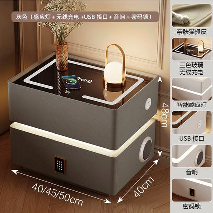 Floating LED Bedside Table Smart Nightstand with Wireless Charging Luxury Modern 2-Tier Storage Drawer Compact Bedroom Furniture by zapcart