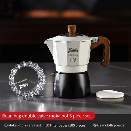 Bincoo Dual Valve Moka Pot Set with Heater, Espresso Coffee Maker, Portable Home Machine, Outdoor Use by zapcart