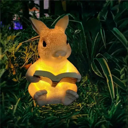 Solar Courtyard Lamp Resin Rabbit Hedgehog Atmosphere Courtyard Corridor Decoration Luminous LED Lawn Lights Floor Mounted Lamp by zapcart
