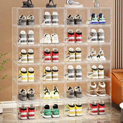 Shoe box, hard box, magnetic suction, front side opening storage, transparent acrylic bag, hand-held storage box, shoe cabinet by zapcart