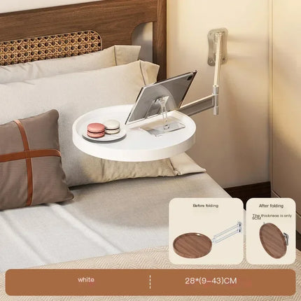 Foldable Wall Mounted Table Bedside Storage Cabinets Multi-Purpose Floating Shelves for Bedroom Living Room Compact Tea Tables by zapcart