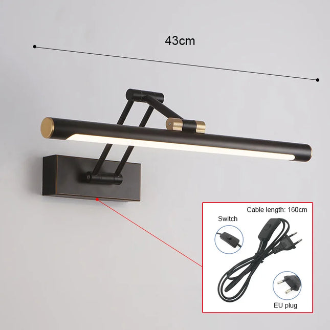 Mirror Light LED Wall Lamp Modern Bathroom Wall Light 43cm 58cm AC85 - 265V Indoor Lighting Bedroom Wall Sconces Light Fixtures by zapcart