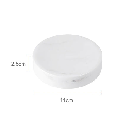 Volakos White Natural Marble Bathroom Set Soap Dispenser Soap Dish Toilet Brush Tissue Box Tray Bathroom Accessories by zapcart