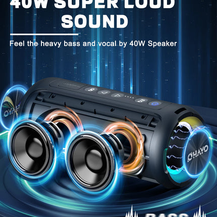 Ortizan Outdoor 40W Bluetooth Speaker Enhanced Bass IPX7 by zapcart