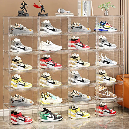 Shoe box, hard box, magnetic suction, front side opening storage, transparent acrylic bag, hand-held storage box, shoe cabinet by zapcart