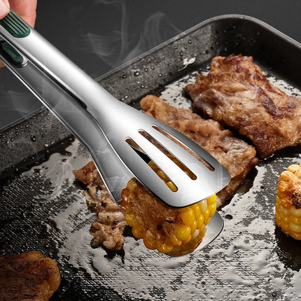 304 Stainless Steel Kitchen Tongs 7 9 12 Non Slip BBQ Salad Clip For Home Cooks by zapcart