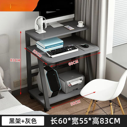 Mini Computer Desk Modern Minimalist Desktop Small Household Simple Movable Double-layer Study Gaming Laptop Stand Desk by zapcart