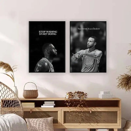Athlete Inspirational Quotation Poster Home Gym Football Basketball Prints Wall Stickers Paintings for Home Living Room Decor by zapcart