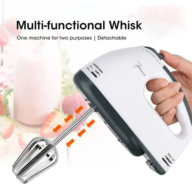 7-Speed Electric Hand Mixer Automatic Blender for Cream, Egg, Cake, Dough - Versatile Kitchen Mixing Appliance Tool by zapcart
