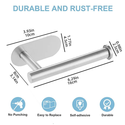 Adhesive Toilet Paper Holder Stainless Steel Tissue Hanger Waterproof Toilet Paper Stand Bathroom Accessories Paper Towels Hold by zapcart