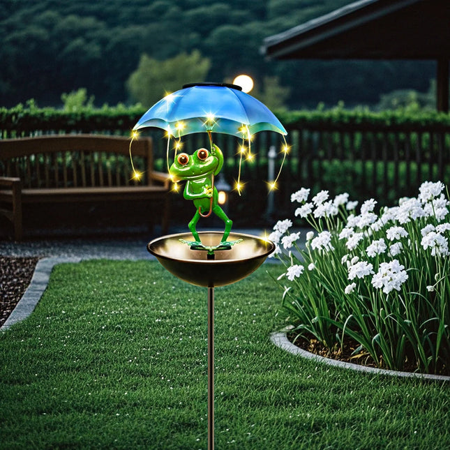 1pc Solar Garden Decorative Lights LED Frog Figurine Lights Solar Street Light for Yard Lawn Path Halloween Christmas Decor by zapcart