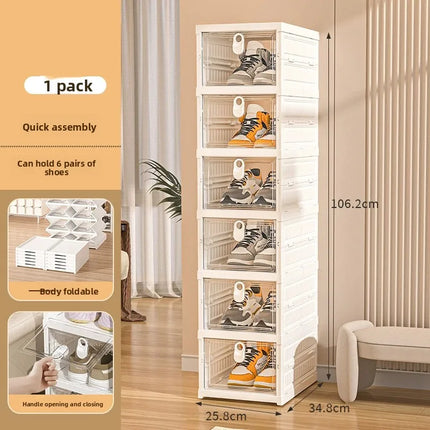 UVR Dustproof Shelf Multi-layer Integrated Foldable Shoe Organizer Large Capacity Snack Storage Box Household Shoe Cabinet by zapcart