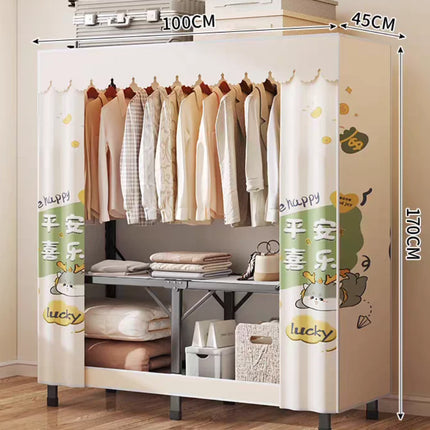 Personal Simple Folding Wardrobe for Small Apartments Rent House Bedroom Clothing Foldable Storage Rack Compact Organizer by zapcart