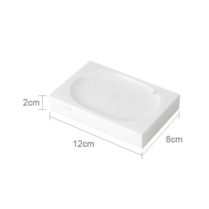 Volakos White Natural Marble Bathroom Set Soap Dispenser Soap Dish Toilet Brush Tissue Box Tray Bathroom Accessories by zapcart