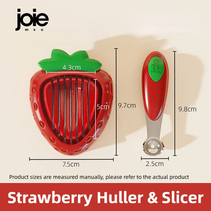 Joie Strawberry Huller Slicer Stainless Steel Strawberry Slicer Fruit Leaf Stem Remover Salad Cake Tools Kitchen Accessories by zapcart