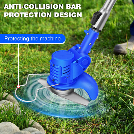 BRIEFNESS 2000W 21V Cordless Grass Trimmer Brush Cutter with Batteries & Blade, Lawn Mower for Garden Farm Grassland Maintenance by zapcart