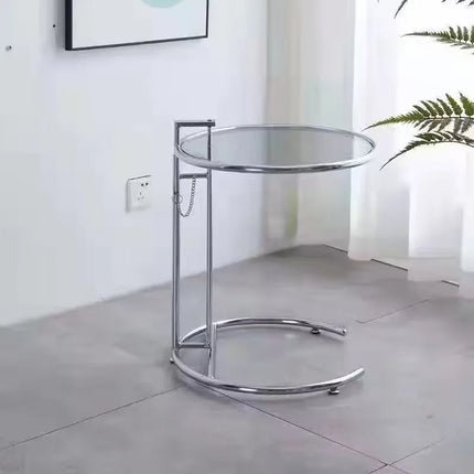 Nordic Glass Coffee Tables Living Room Furniture Side Table Balcony Stainless Steel Lifting Tea Table Transparent Bedside Tables by zapcart